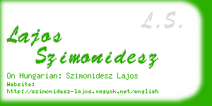 lajos szimonidesz business card